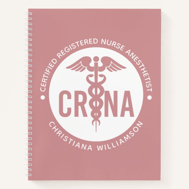 Individueller CRNA zertifizierter Krankenpfleger Notizbuch (Vorderseite)