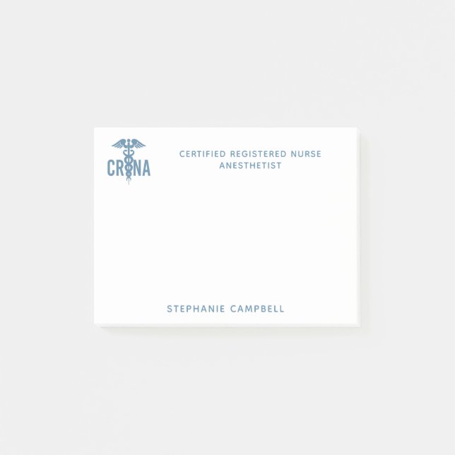 Individueller CRNA zertifizierter Krankenpfleger Post-it Klebezettel (Vorderseite)