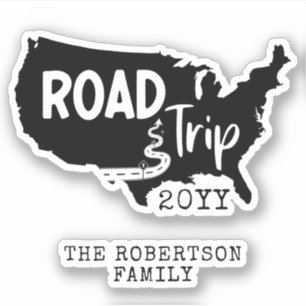 Individueller Familienurlaub   Family Road Trip US Aufkleber