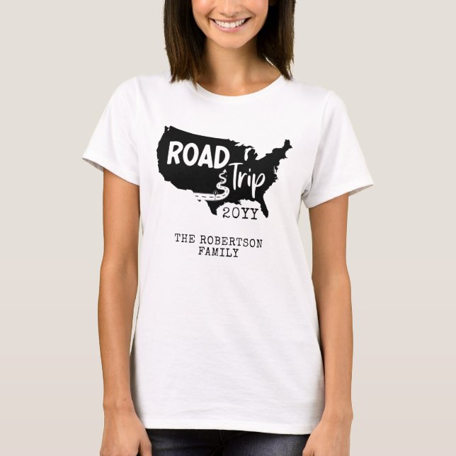 Individueller Familienurlaub | Family Road Trip US T-Shirt (Vorderseite)