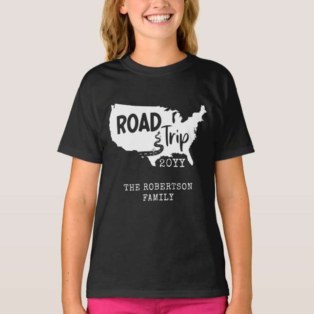 Individueller Familienurlaub | Family Road Trip US T-Shirt (Vorderseite)