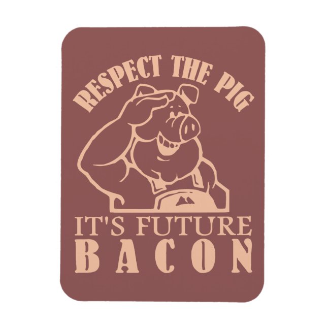 Individueller Farbmagnet von PIG BIS BACON Magnet (Vertikal)