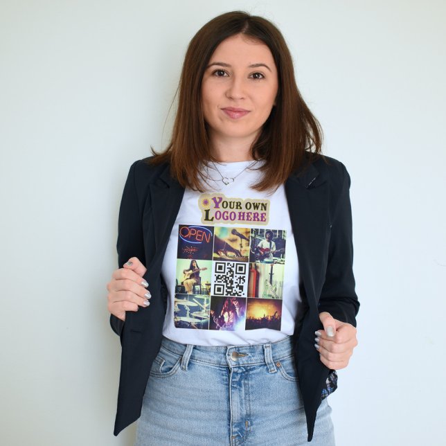 Individueller Foto-Collage Qr-Code und Logo-T - Sh T-Shirt (Von Creator hochgeladen)
