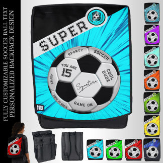 Individueller Fußball | Blaues Sportgeschenk-Desig Rucksack