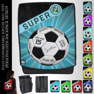 Individueller Fußball | Blaues Sportgeschenk-Desig Rucksack
