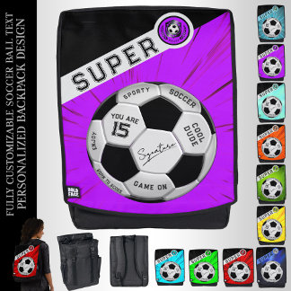 Individueller Fußball | Lila Sportgeschenk-Design Rucksack
