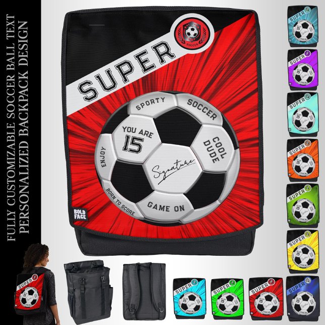 Individueller Fußball | Rotes Sportgeschenk-Design Rucksack (Von Creator hochgeladen)