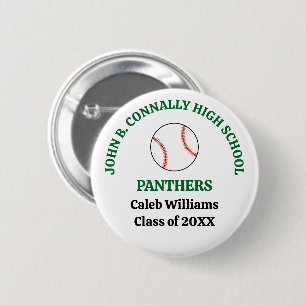 Individueller Grün-Schulbaseballspieler Button