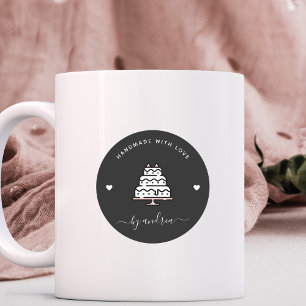 Individueller Hochzeitskuchen Handgefertigt mit Li Runder Aufkleber