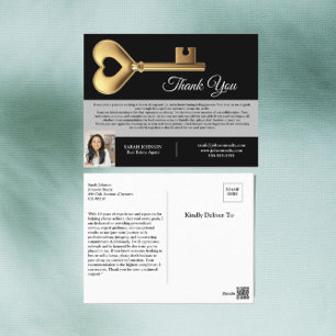 Individueller Immobilienmakler Danke an den Kunde Postkarte
