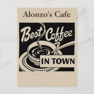 Individueller Kaffee Shop - Latte Postkarte