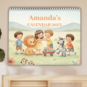 Individueller Kinderkalender Safari-Tiere 2027 Kalender