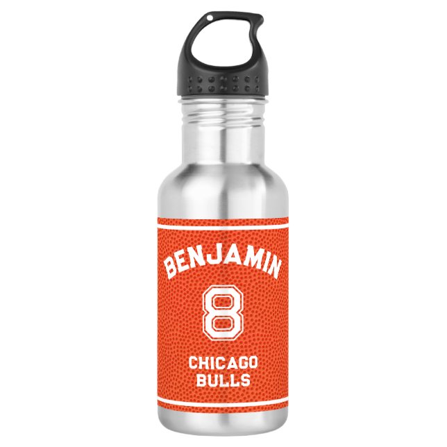 Individueller moderner Kinderbasketball  Edelstahlflasche (Vorderseite)