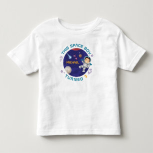 Individueller Mond Stern Astronaut im Weltraum Kleinkind T-shirt
