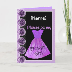 INDIVIDUELLER NAME Blumen-Mädchen-Einladungs-LILA Einladung