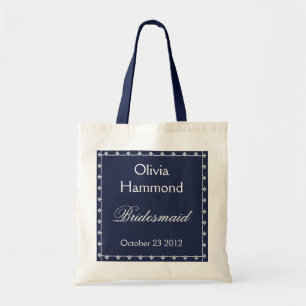 INDIVIDUELLER NAME Brautjungfern-Tasche MARINE u. Tragetasche