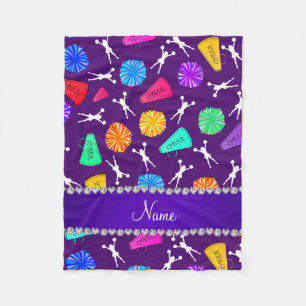 Individueller Name lila cheerleading Pompoms Fleecedecke