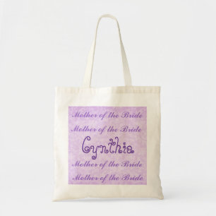 Individueller Name MUTTER des BRAUT lila Damastes Tragetasche