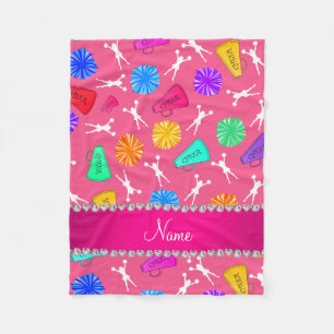 Individueller Name rosa cheerleading Pompoms Fleecedecke