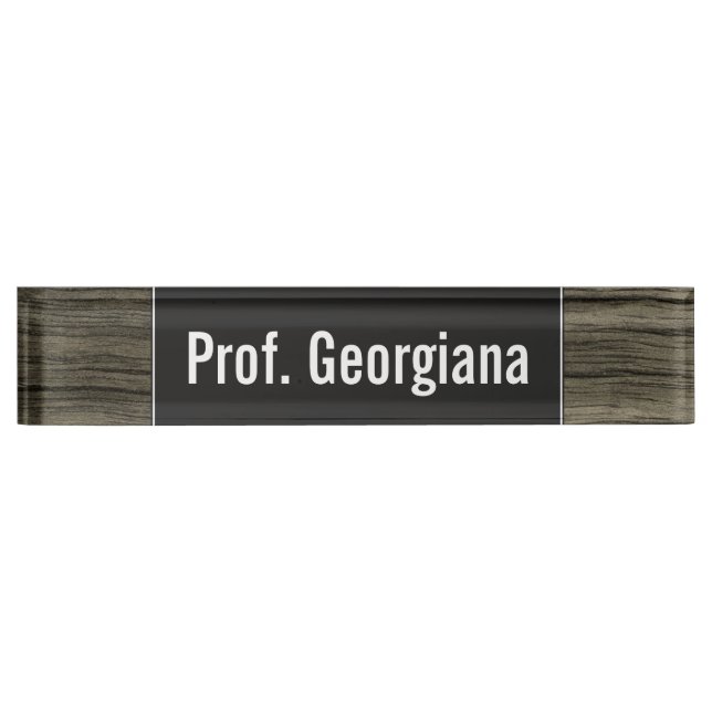 Individueller Name + Rustikales Imitat-hölzernes Namensplakette (Vorderseite)