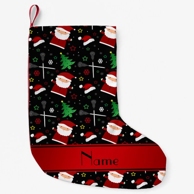 Individueller Name schwarzes Kleiner Weihnachtsstrumpf (Vorderseite)