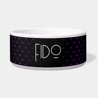 INDIVIDUELLER NAME - Schwarzes und rosa Retro-Half Napf