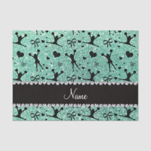 Individueller Name seafoam Grün-Glitter Seidenpapier