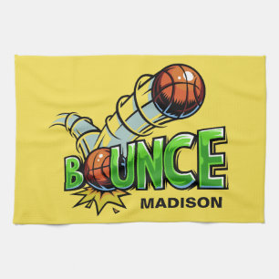 Individueller Name u. Farbeschlag Basketballtuch Geschirrtuch