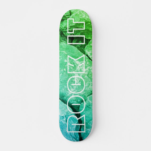 Individueller Name und Felsen-Foto Skateboard (Vorne)