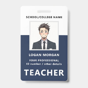 Individueller Name und Foto Lehrer-ID-Karte Ausweis