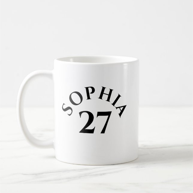 Individueller Name und Nummer Kaffeetasse (Links)