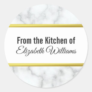 Individueller Name von der Küche des weißen Runder Aufkleber