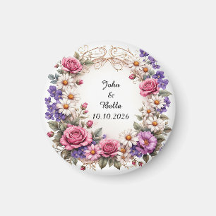 🌸 Individueller Namens-Blumenkranz als Geschenk f Magnet