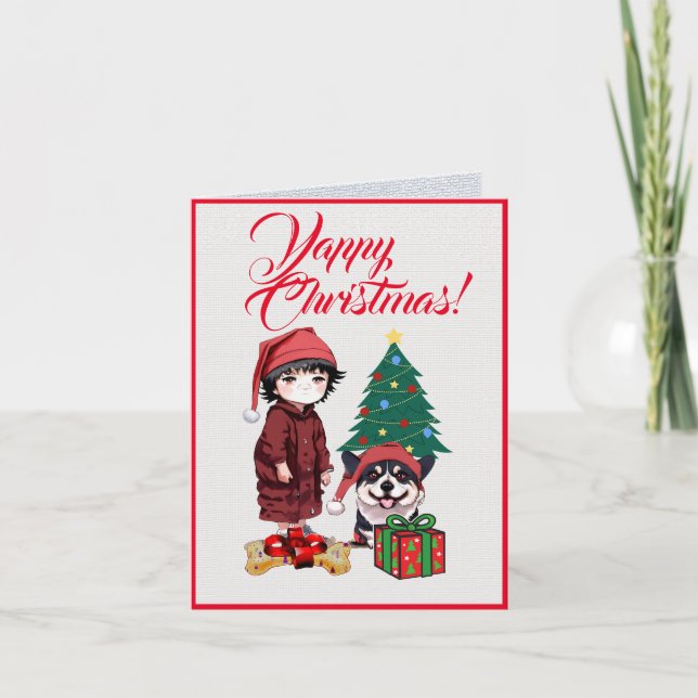 Individueller Niedlicher Corgi Hund mit kleiner Gi Karte (Vorderseite)