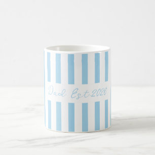 individueller Papa-Becher, babyblaue gestreifte Ba Kaffeetasse