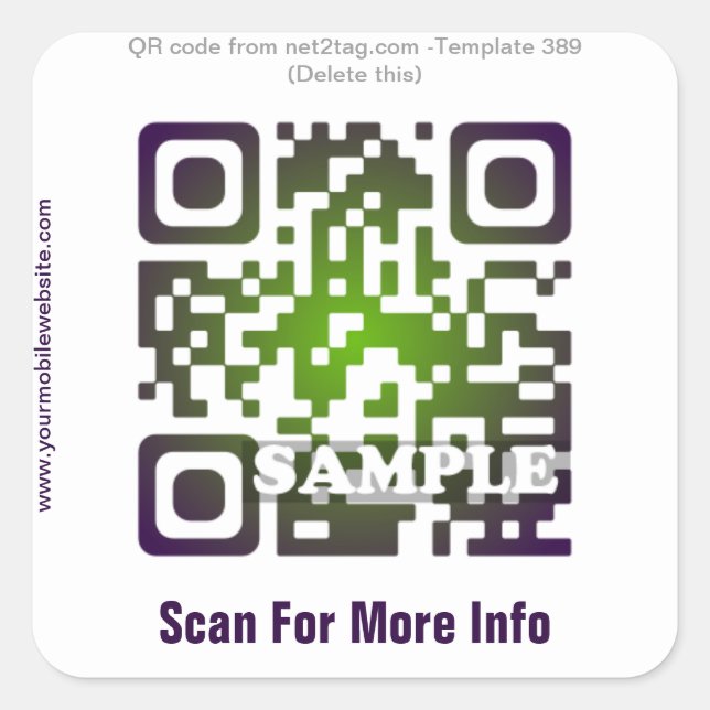 Individueller QR-Code-Aufkleber (QR-Code-Vorlage # Quadratischer Aufkleber (Vorderseite)