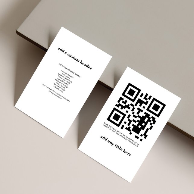 Individueller QR Code Moderne moderne Haushaltskar Mitteilungskarte (QR Code Simple Modern Business Card)
