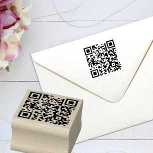 Individueller QR-Code Modernes Minimalistisches Ge Gummistempel
