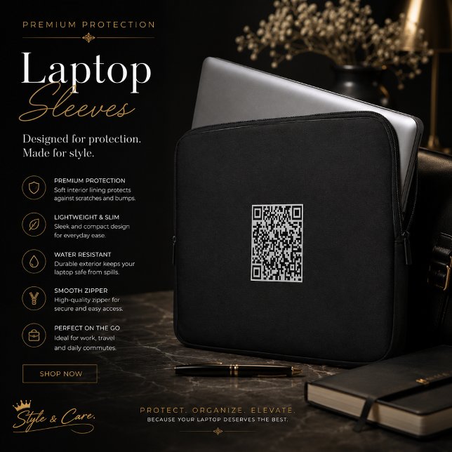 Individueller QR-Code Notebook-Sieb für die Werbea Laptopschutzhülle (Custom QR Code Laptop Sleeve for Brand Promotion)