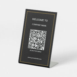 Individueller QR Code Text Modernes Black Business Sockelschild
