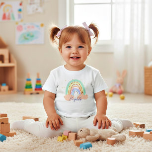 Individueller Regenbogen und Sterne Kleinkind T-shirt