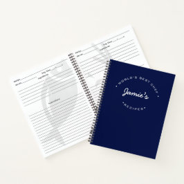 Individueller Rezept Weltbester Koch Blau Personal Notizbuch
