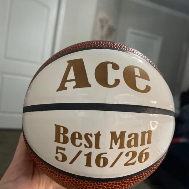 Individueller Ringträger-Andenkenring für die Hoch Mini Basketball (Customized Wedding Ring Bearer Keepsake Basketball)