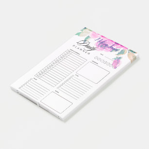 individueller rosa floraler persönlicher Tagesplan Post-it Klebezettel