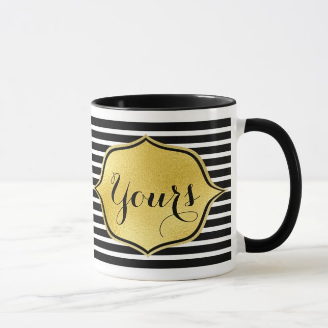 Individueller Schlamm Fügen Sie Ihren Text Gold Fo Tasse (Rechts)