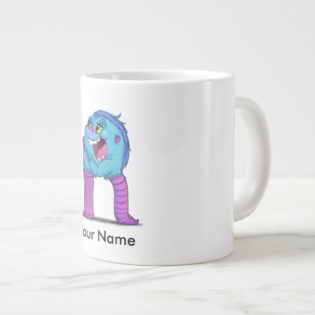Individueller Schlamm mit "R" Monsterzeichen Jumbo-Tasse (Vorderseite Rechts)
