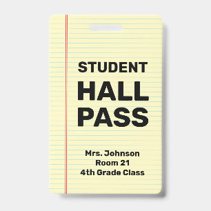 Individueller Schüler-Hall-Pass Ausweis