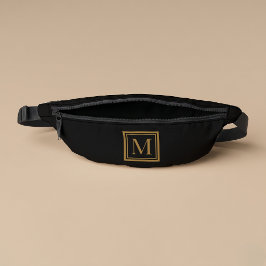 Individueller schwarzer & goldener gerahmter Monog Bauchtasche