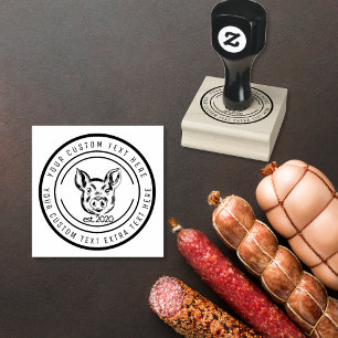 individueller Schweinezüchter Bauernmarkt für Schw Gummistempel