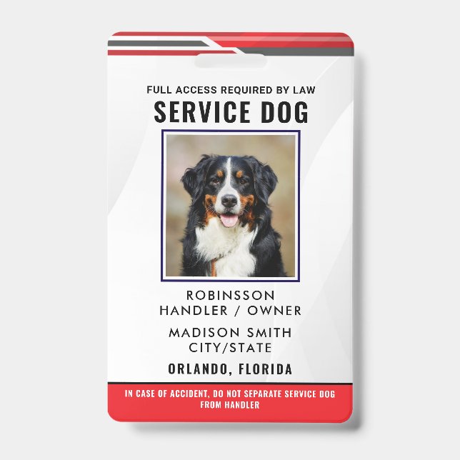 Individueller Servic hund Ausweis (Vorderseite)